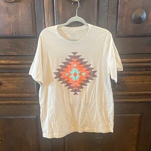 Geometric Print Short Sleeve Tee - Cream